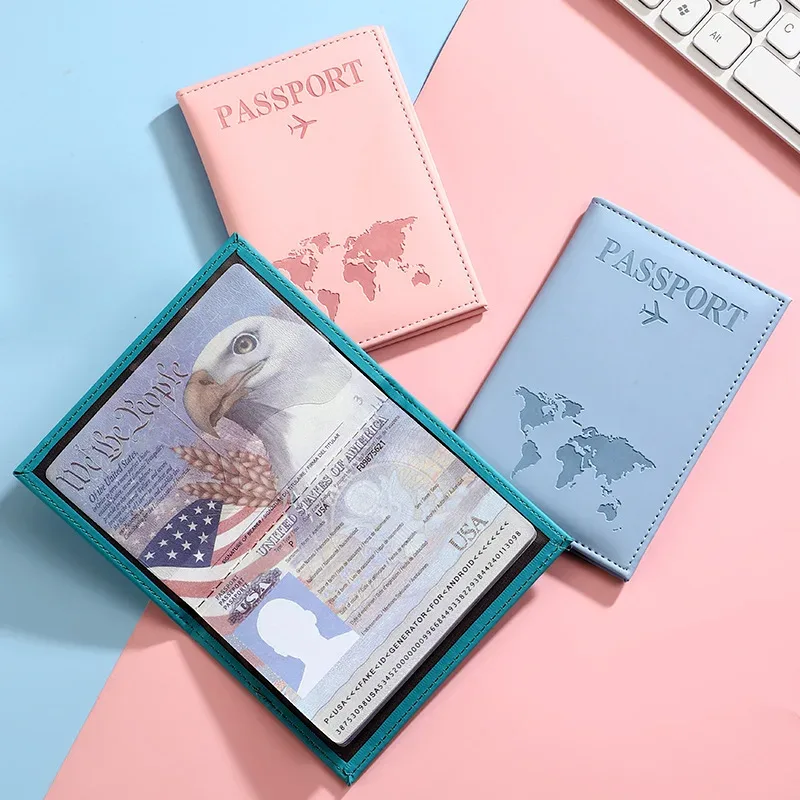 nouvelle arrivée : housse de protection pour passeport en cuir pu, porte-billets unisexe, organisateur de documents léger, indispensable pour les voyages