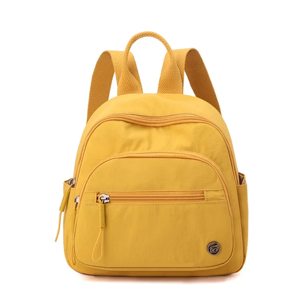 sac à dos portable pour femme en nylon, léger, imperméable, multipoches, décontracté, avec poignée, tendance