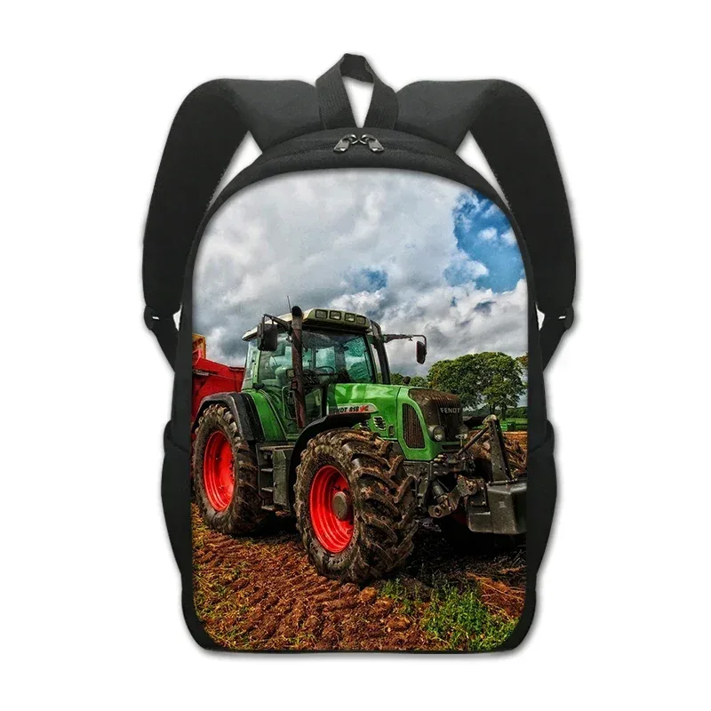 sac à dos imprimé tracteur fskins pour adolescents, sacs d'école pour enfants, sac à dos décontracté pour hommes, sac à dos pour ordinateur portable, sac de livre portable, 16 pouces