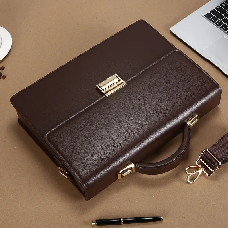 porte-documents pour hommes avec verrouillage par mot de passe, sac à main en pu pour hommes d'affaires, sac à documents de grande capacité, sac à bandoulière