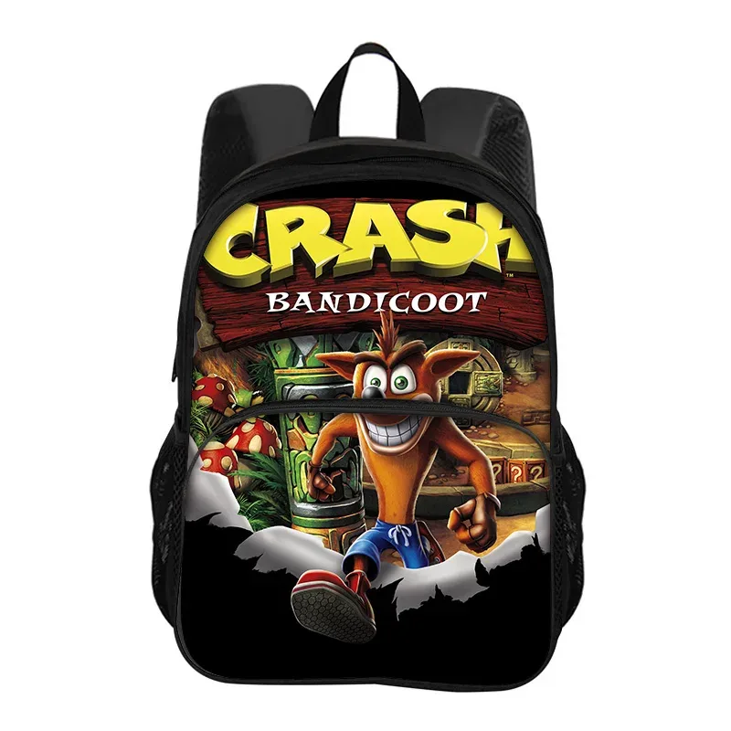 sac à dos rond crash bandicoot imprimé de dessins animés, nouvelle tendance, haute qualité, le meilleur compagnon scolaire pour les étudiants