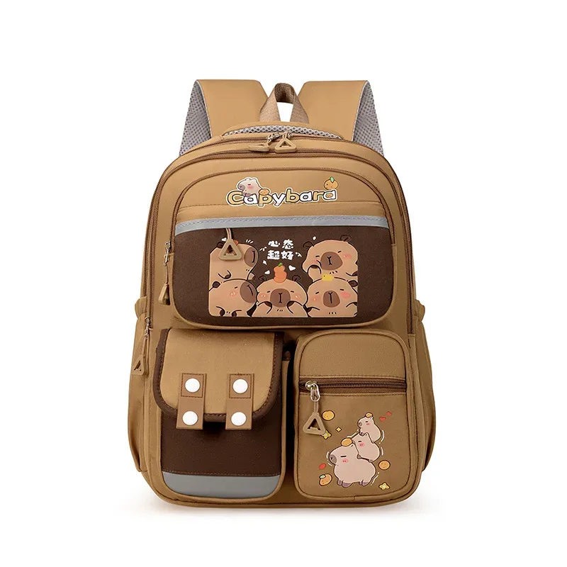 sac à dos scolaire capybara pour adolescentes, ensemble de sacs d'école décontractés pour enfants, sac à livres 3 pièces, sac à dos de voyage kawaii pour enfants