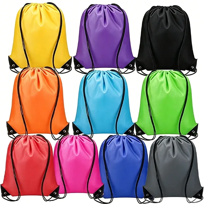 lot de 2/6/10 sacs de sport pliables et étanches avec cordon de serrage, sacs à dos de fitness, sacs de randonnée, de camping, de natation et de sport