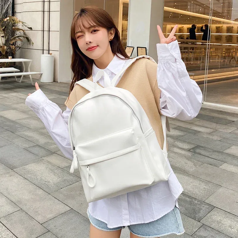 Sac à dos en cuir de grande capacité pour femme, sac à dos pour ordinateur portable, cartable de livre de haute qualité, adolescentes, étudiant, mode