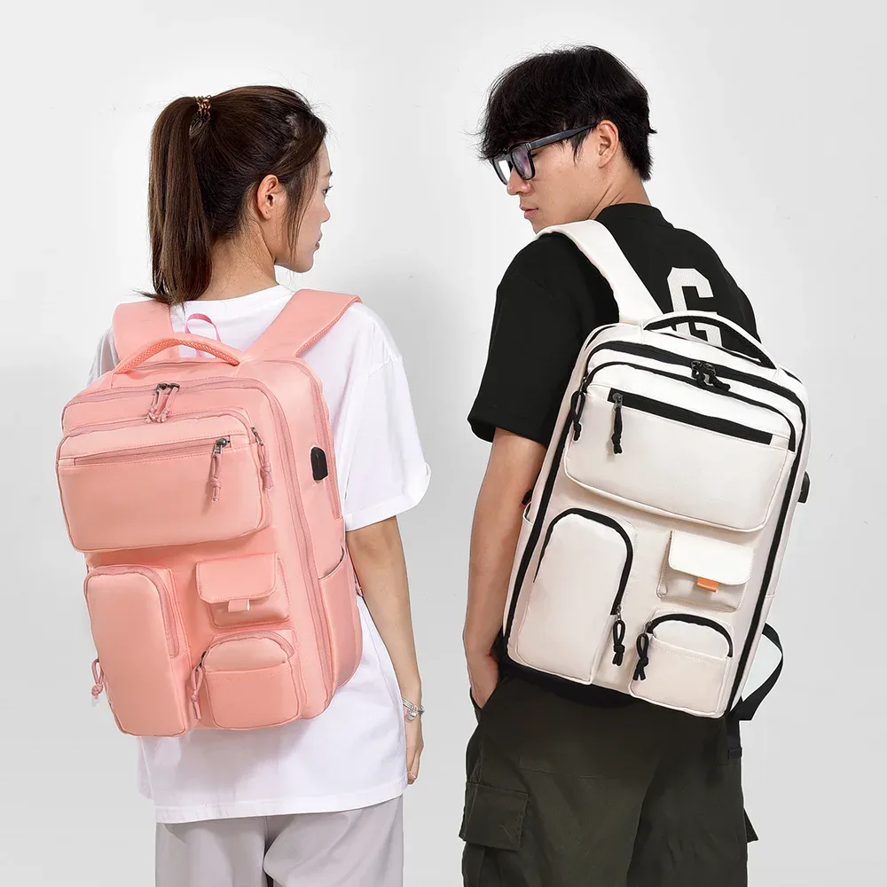 sac à dos de voyage unisexe multi-poches pour hommes et femmes, sacs à dos de grande capacité pour couple, sac pour ordinateur portable de 15.6 pouces, sac à dos d'école pour étudiants
