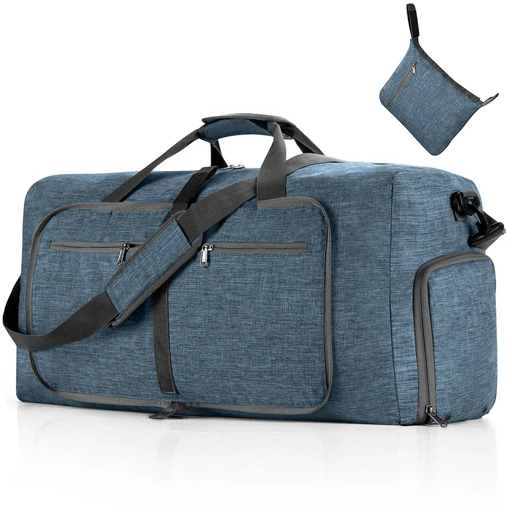 sac de voyage pliable pour homme 65l, sac de sport de voyage d'extérieur avec compartiment à chaussures, sac de nuit pour homme et femme, sac à main