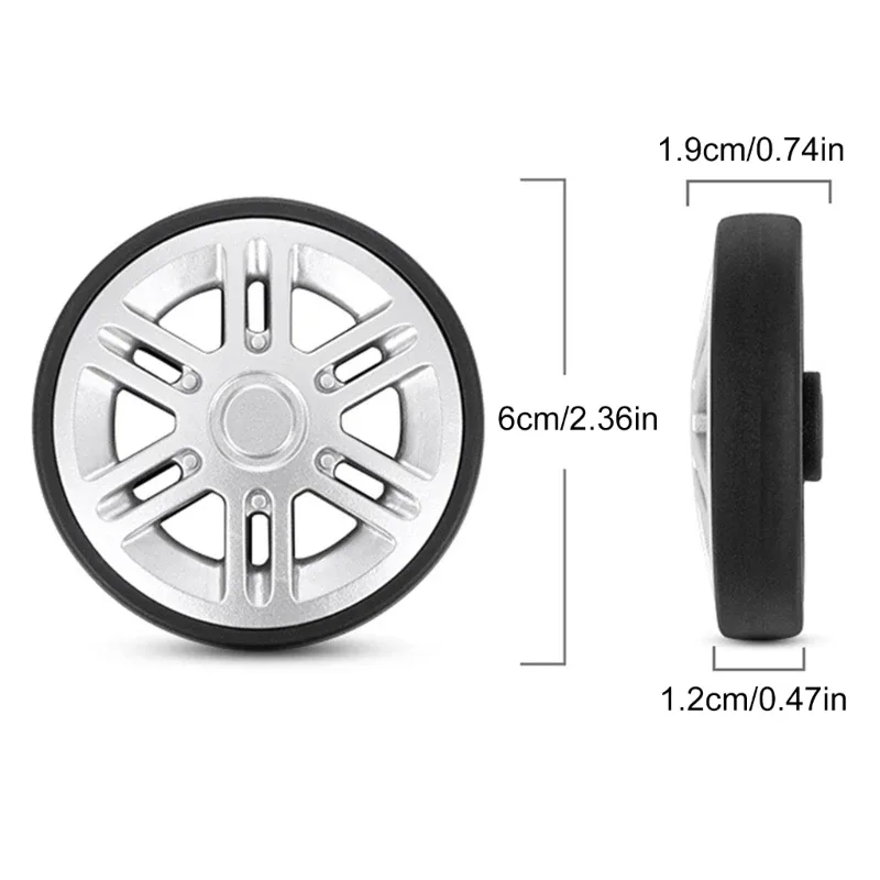 roues remplacement bagages 60mm, réparation roues valise double en caoutchouc 8 pièces