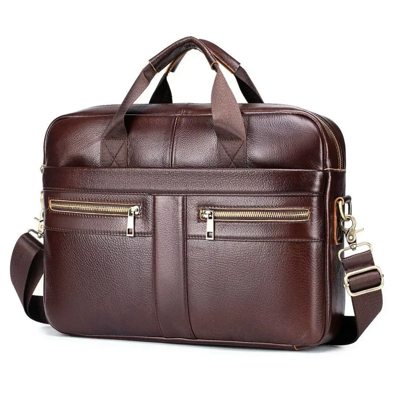 nouvelle sacoche rétro en cuir véritable pour homme, sacoche pour ordinateur portable en cuir de vachette de première qualité, sac bandoulière grande capacité pour homme, sac d'affaires