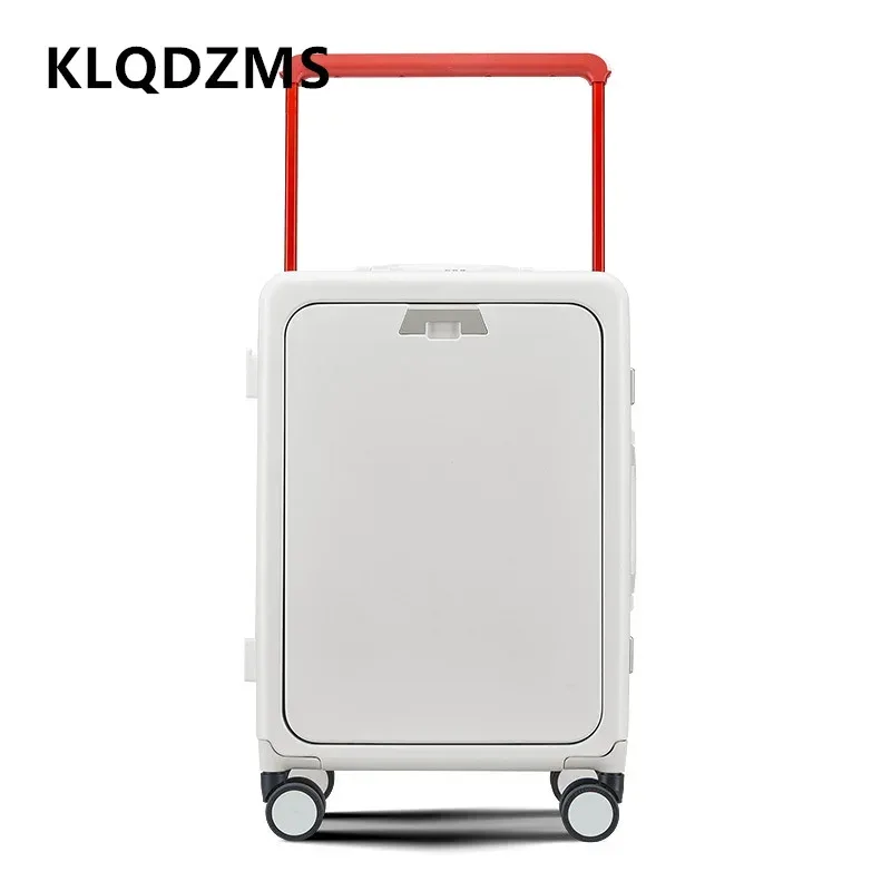 klqdzms 20 pouces pc valise usb charge ouverture avant ordinateur portable boîte d'embarquement multifonction boîtier de chariot 24 "bagage à main
