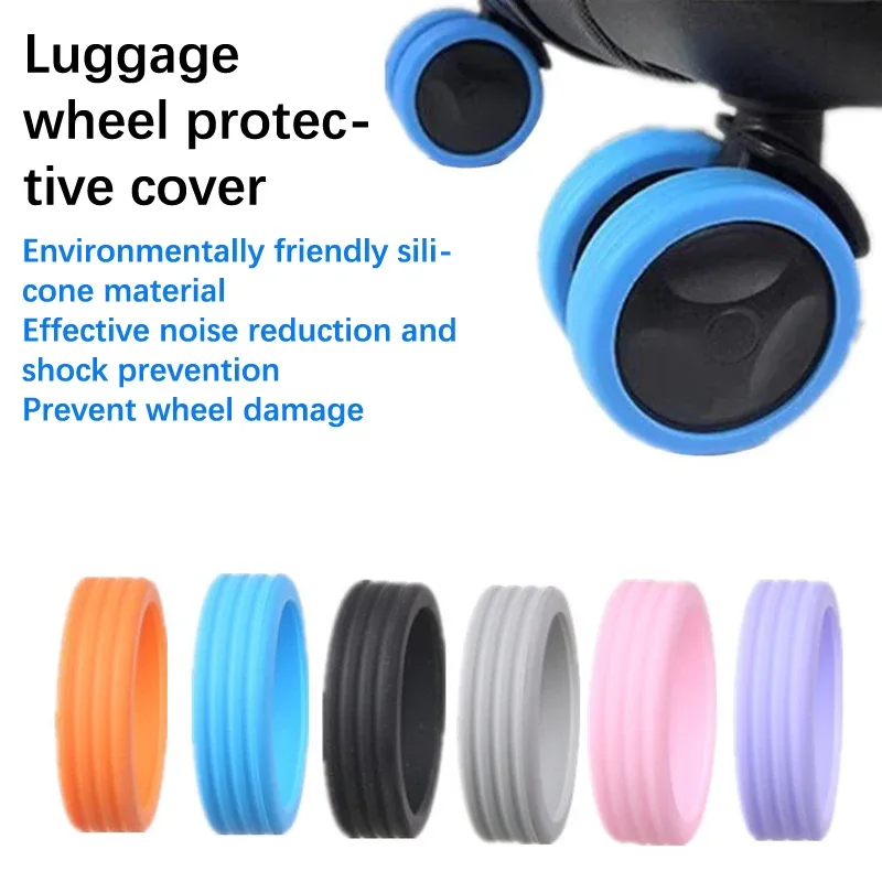 8 pièces bagages roues protecteur Silicone roue roulette chaussures voyage bagages valise garde couverture accessoires
