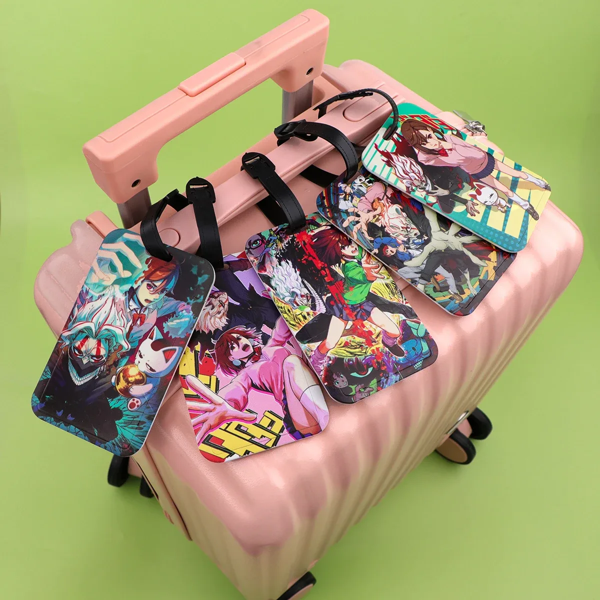étiquettes de bagage anime japonais, identification de valise, porte-nom, étiquette de bagage, embarque de voyage, accessoires de valise portables