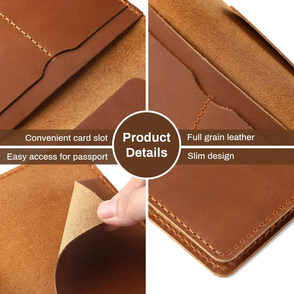 nouveau airtag porte-passeport couverture vintage en cuir pleine fleur à la main rfid blocage portefeuille tracker carte étui 10x14 cm