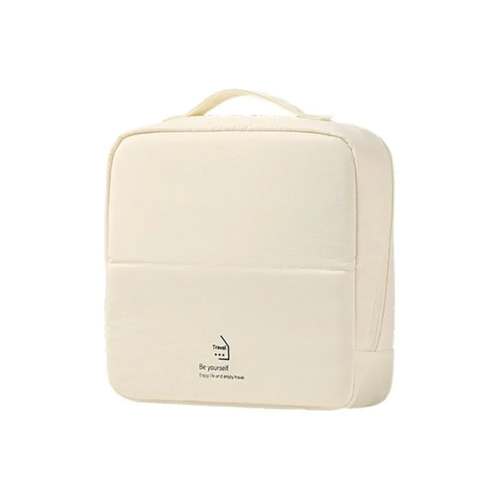 grande trousse de maquillage ouverte à plusieurs compartiments, en tissu imperméable, pochette cosmétique de couleur unie avec fermeture éclair lisse
