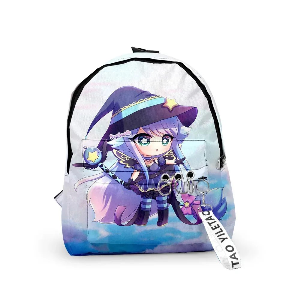 sacs d'école gacha life pour jeunes, sacs à dos pour garçons/filles, impression 3d, oxford, imperméable, porte-clés, petits sacs de voyage