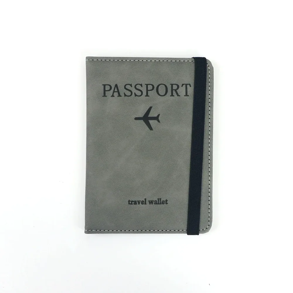 porte-cartes en cuir pu personnalisé avec nom, porte-passeport, housse de passeport rfid, sac de voyage multifonctionnel, porte-documents