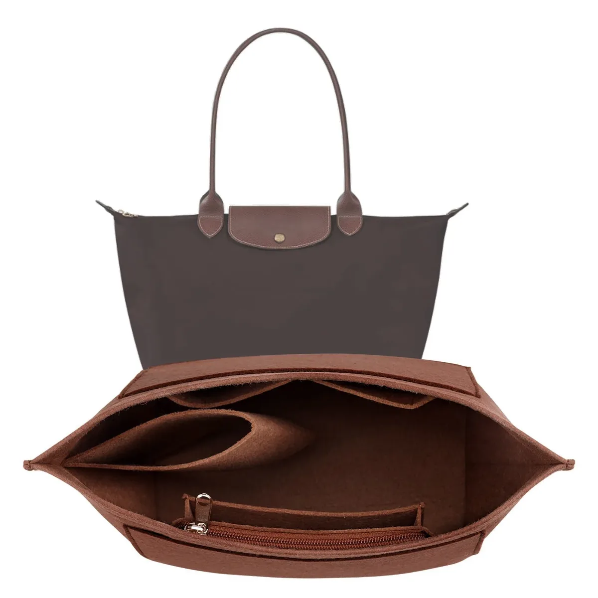 organisateur de sac, insert en feutre pour sac à main, insert portable pour maquillage et voyage, organisateur de sac à main, sac intérieur pour sac fourre-tout de grande taille