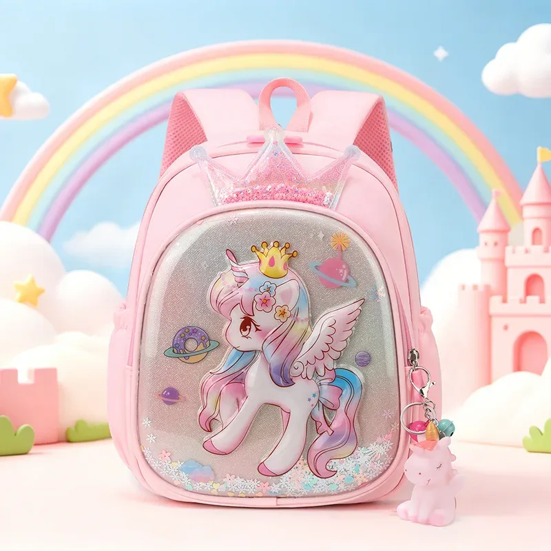 sac à dos licorne rose de dessin animé pour filles de 3 à 6 ans, léger, pour la maternelle, princesse, sirène, sac d'école, sac de voyage, sacs à dos mignons