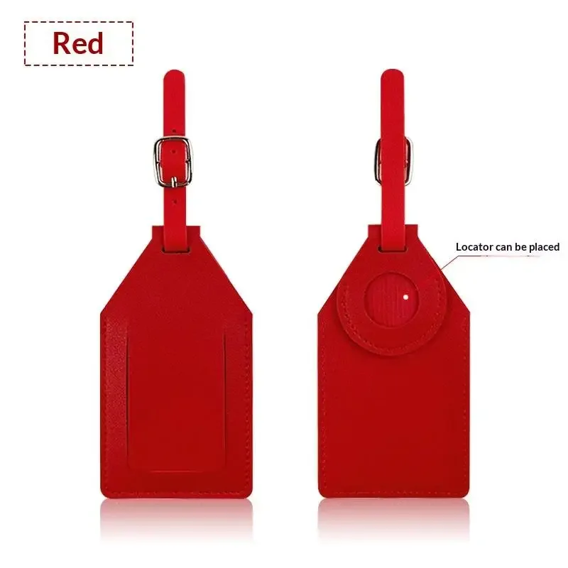 élégante étiquette de bagage en cuir pu avec emplacement intégré pour airtag pour un confort de voyage