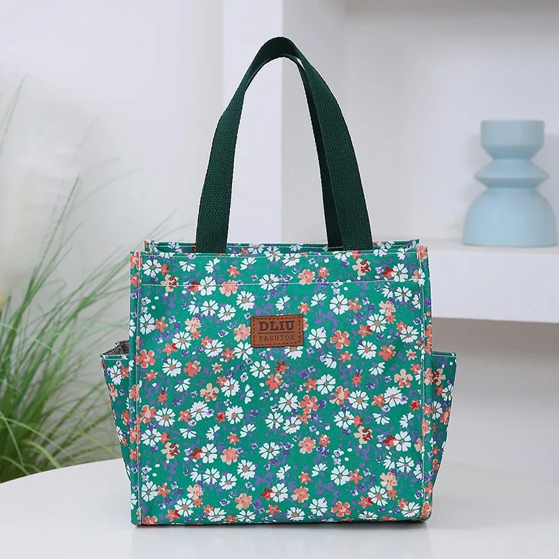 sac fourre-tout à la mode avec boîte à lunch zippée, sac à bento thermique, sac de transport à la main pour employés de bureau et mamans avec enfants