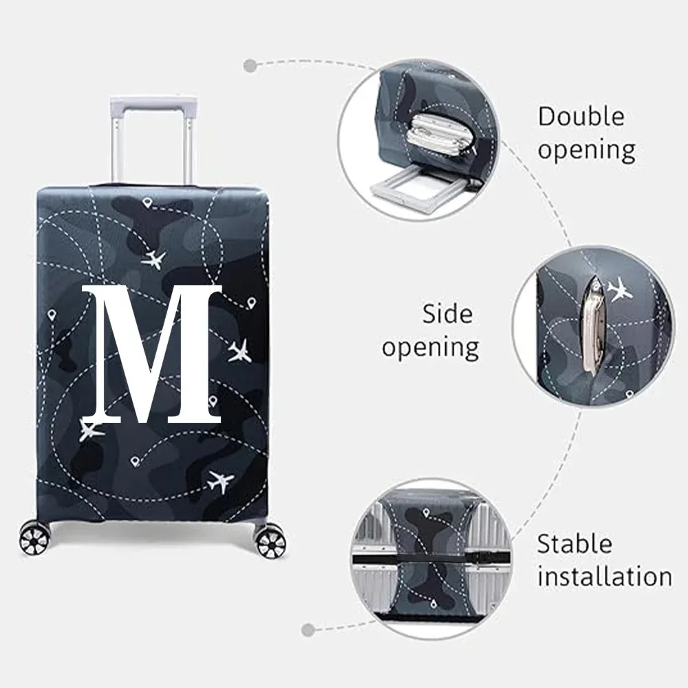 juste de protection en tissu pour bagages, housse anti-poussière anti-rayures, valise trempée pour sac de 18 à 32 pouces, lettre blanche, accessoires de voyage