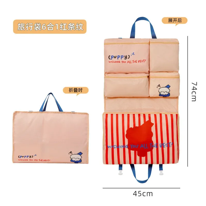 sac de rangement pour vêtements grande capacité, organisateur de voyage suspendu, motif dessin animé mignon, pour armoire, chaussures, sous-vêtements et soutiens-gorge