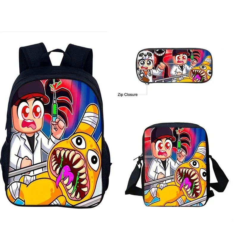 ensemble de 3 sacs d'école à thème animalier pour enfants, sac à dos, sac bandoulière et trousse à crayons, pour garçons et filles de primaire et collège, idéal comme cadeau