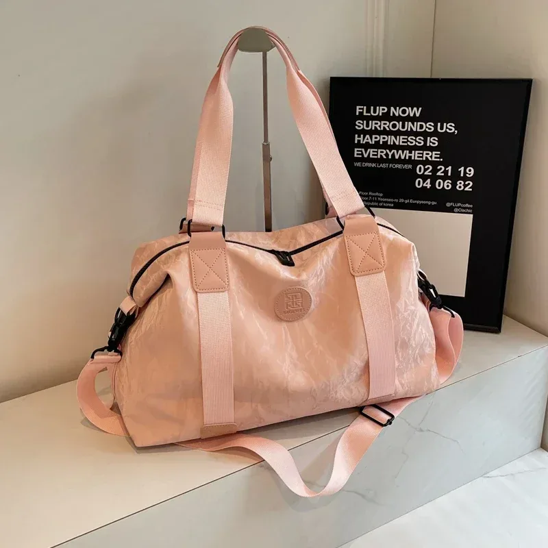 sac de voyage à fermeture éclair en pu de couleur unie, grande capacité, sac à bandoulière polyvalent et décontracté, doux, tendance, offre spéciale, 2026