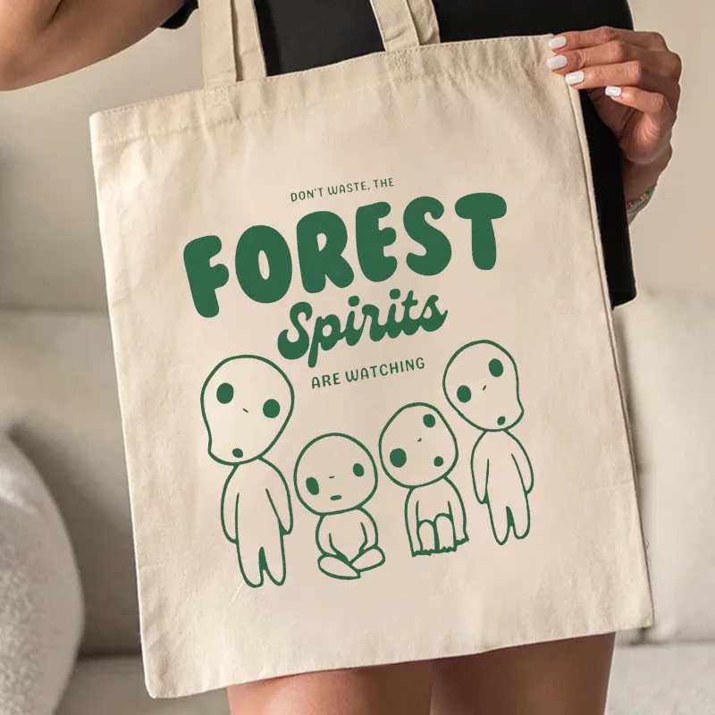 sac fourre-tout kawaii forest spirits, sacs initiés en toile 03commute, cadeau pour fille azole, grande capacité, évaluation de voyage et de shopping