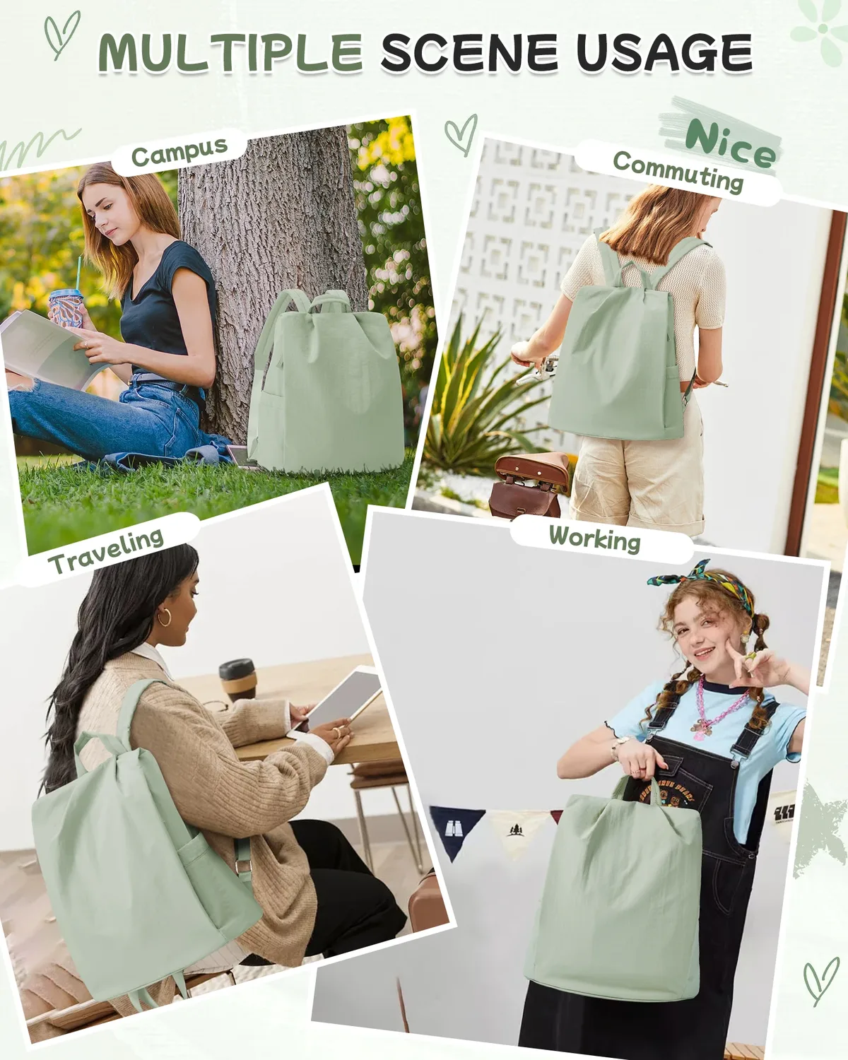 sac à dos pour femmes, sac à dos moderne simple, sac à dos de travail léger pour femmes, sac à dos de voyage antivol