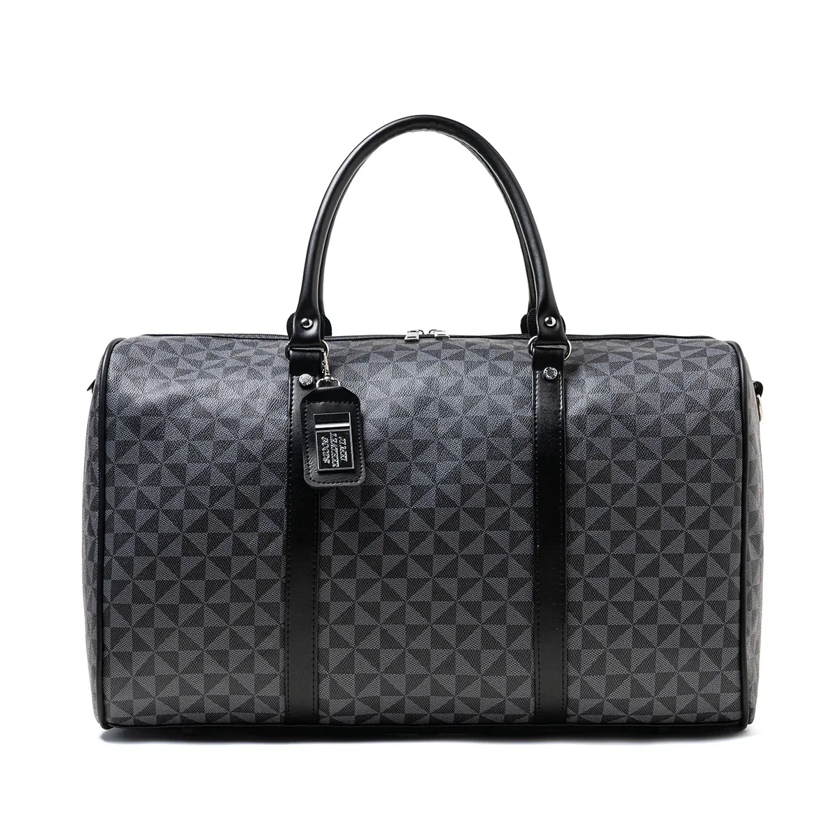 sac de voyage noir à fermeture éclair pour hommes de grande capacité, avec doubles poignées et large bandoulière pour vêtements transfrontaliers, adapté aux voyages, aux voyages d'affaires, à la salle de sport, convient pour toutes les saisons, pratique et polyvalent, peut être porté sur l'avion, peut contenir des vêtements, au ordinateur, une bouteille d'eau et aux chaussures