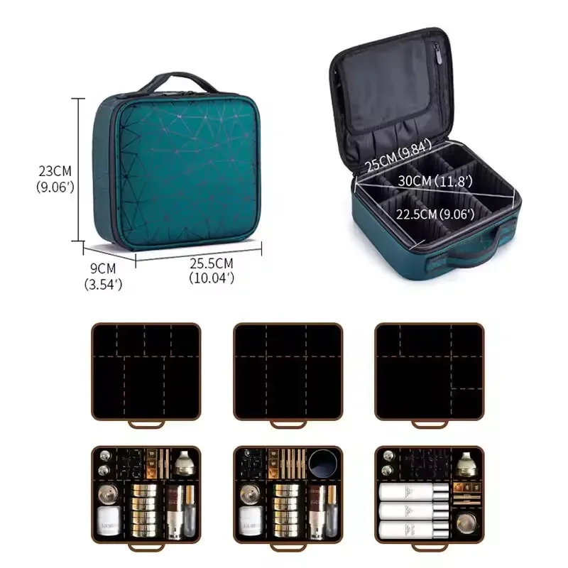trousse de maquillage professionnelle pour femme, organiseur de cosmétiques, boîte de rangement pour esthéticienne, valise à outils pour ongles, sac de maquillage pour femme
