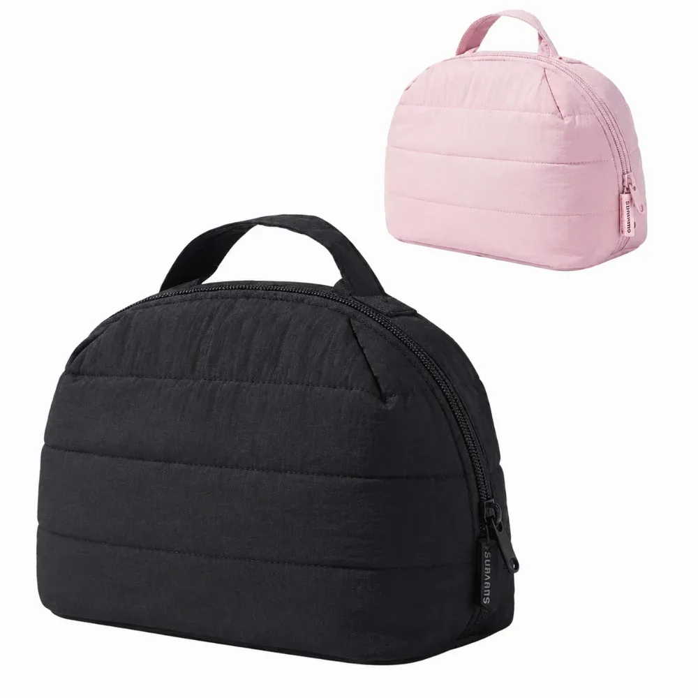 Sac de maquillage de voyage pliable, multi-compartiments, séparateurs réglables, pochette de toilette, porte-pinceaux, fermeture à glissière, organisateur de maquillage