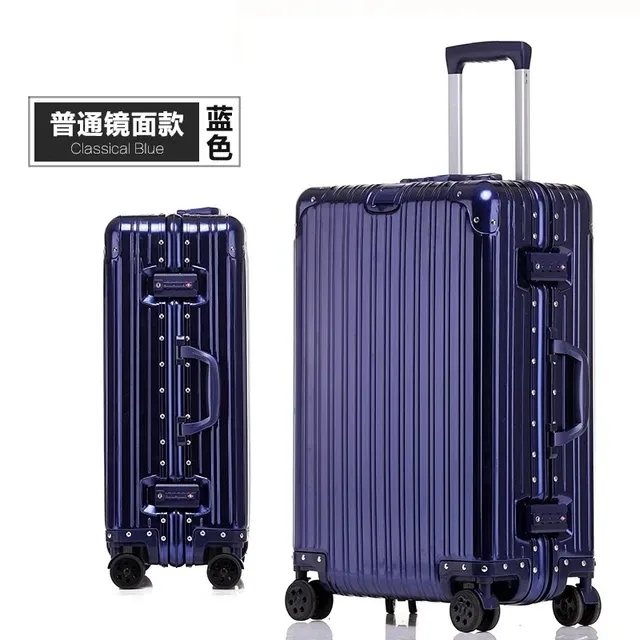 valise de voyage en alliage d'aluminium et de magnésium, nouveau style, roue muette de haute qualité, chariot à bagages roulants de 20/24/26/29 pouces, 100%