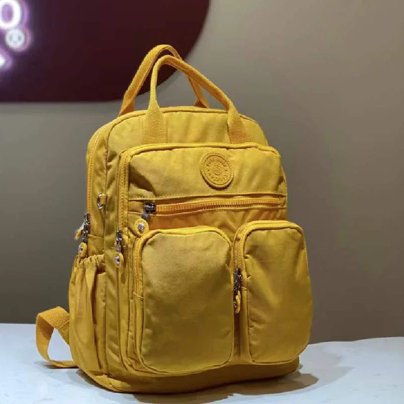 sac à dos imperméable en nylon pour femmes, poignée souple, solide, multi-poches, fermeture éclair, sacs d'école pour ordinateur portable, 2023