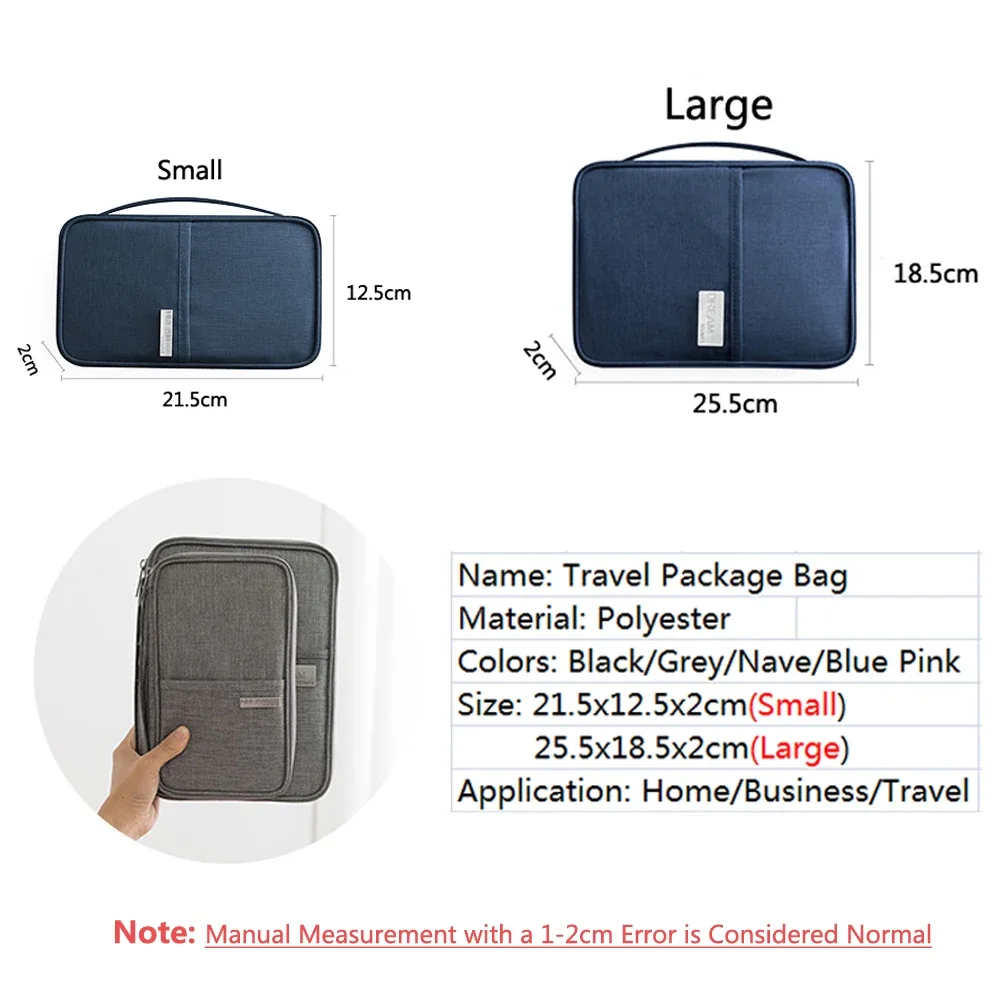 portefeuille de voyage, porte-passeport familial, multi-poches, étui à documents imperméable, organisateur, accessoires de voyage, sac à documents, porte-cartes