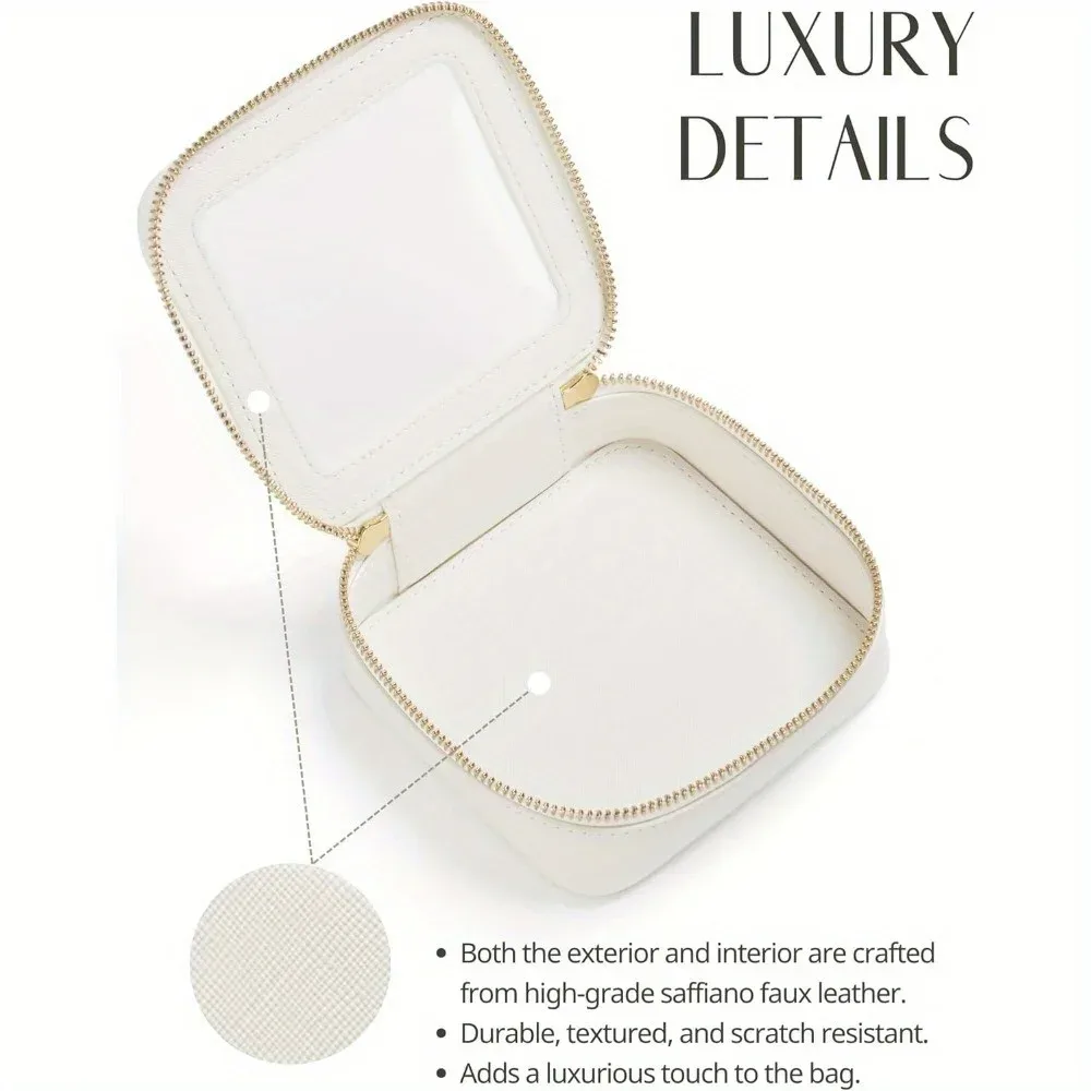 petit sac à cosmétiques pour sac à main, mini maquillage pour pochette transparente mignonne, étui de rangement de voyage pour articles de toilette, pochette carrée étanche à fermeture éclair