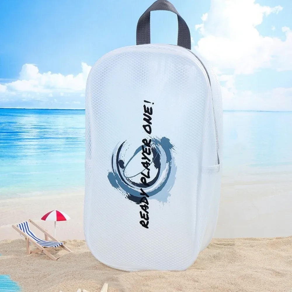 sac de rangement portable étanche avec fermeture éclair, grande capacité, sac à cosmétiques translucide, couleur unie, facile à nettoyer, sac de natation