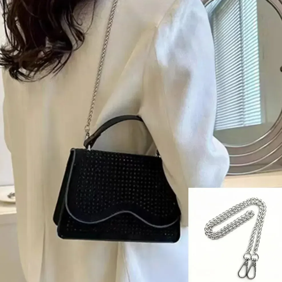 chaîne de sac en métal aluminium 40/120 cm, pièces de rechange et accessoires pour sacs à main, sacs à bandoulière pour femmes, sangles détachables diy faites à la main