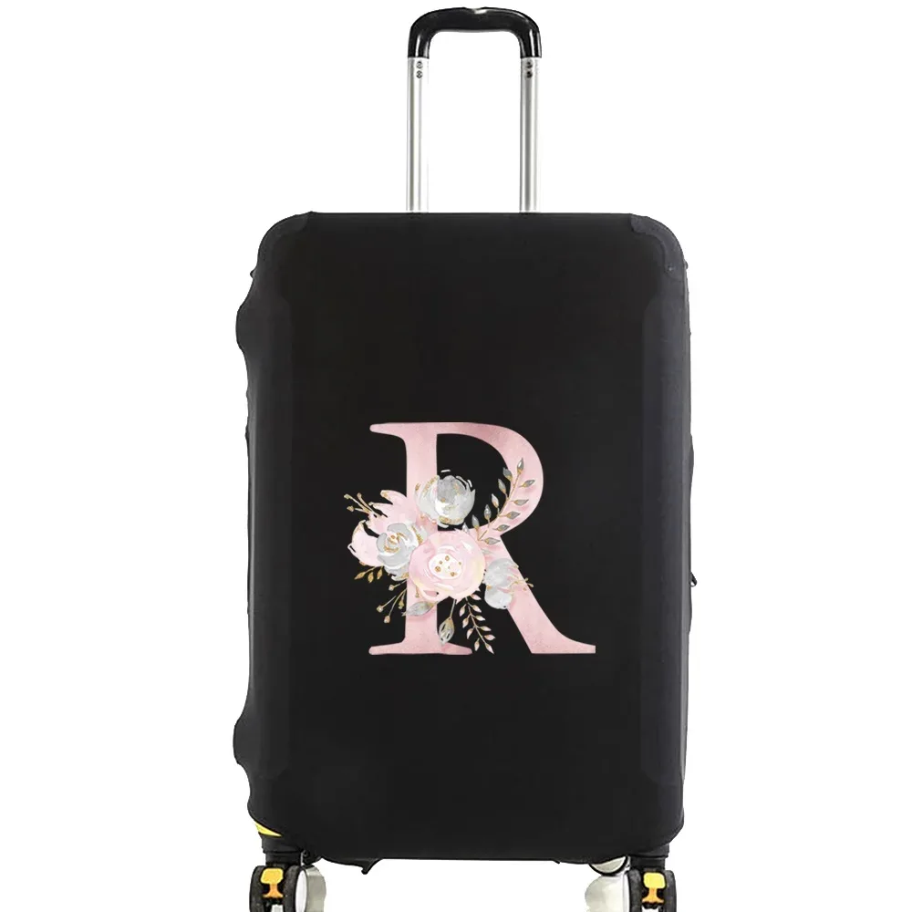 valise à bagages valise housse de protection rose fleur lettre nom motif voyage élastique bagages housse anti-poussière appliquer 18-28 valise