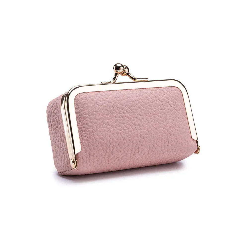 mini étui de rangement pour rouge à lèvres en cuir véritable, petite trousse de maquillage avec miroir, pochette de voyage pour cosmétiques, boîte de maquillage