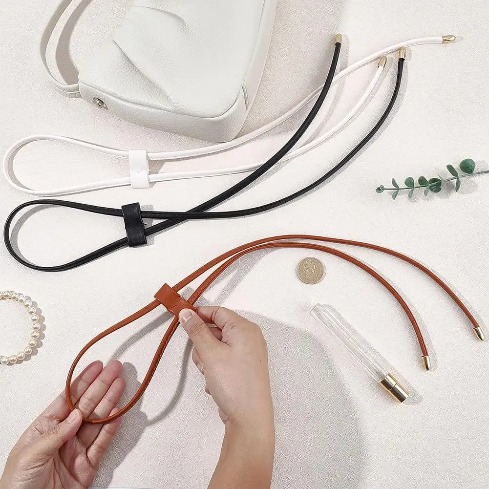 3-6 pièces de cordon coulissant en cuir pu détachable pour sac seau, sangle de remplacement, accessoires de sac à dos, cordon coulissant pour sac diy
