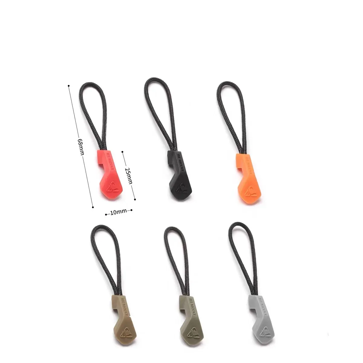 cordon de fermeture éclair tactique d'extérieur multifonctionnel pour sac à dos, manteau, veste, sac, accessoires antidérapants pour fermeture éclair, lot de 6 pièces