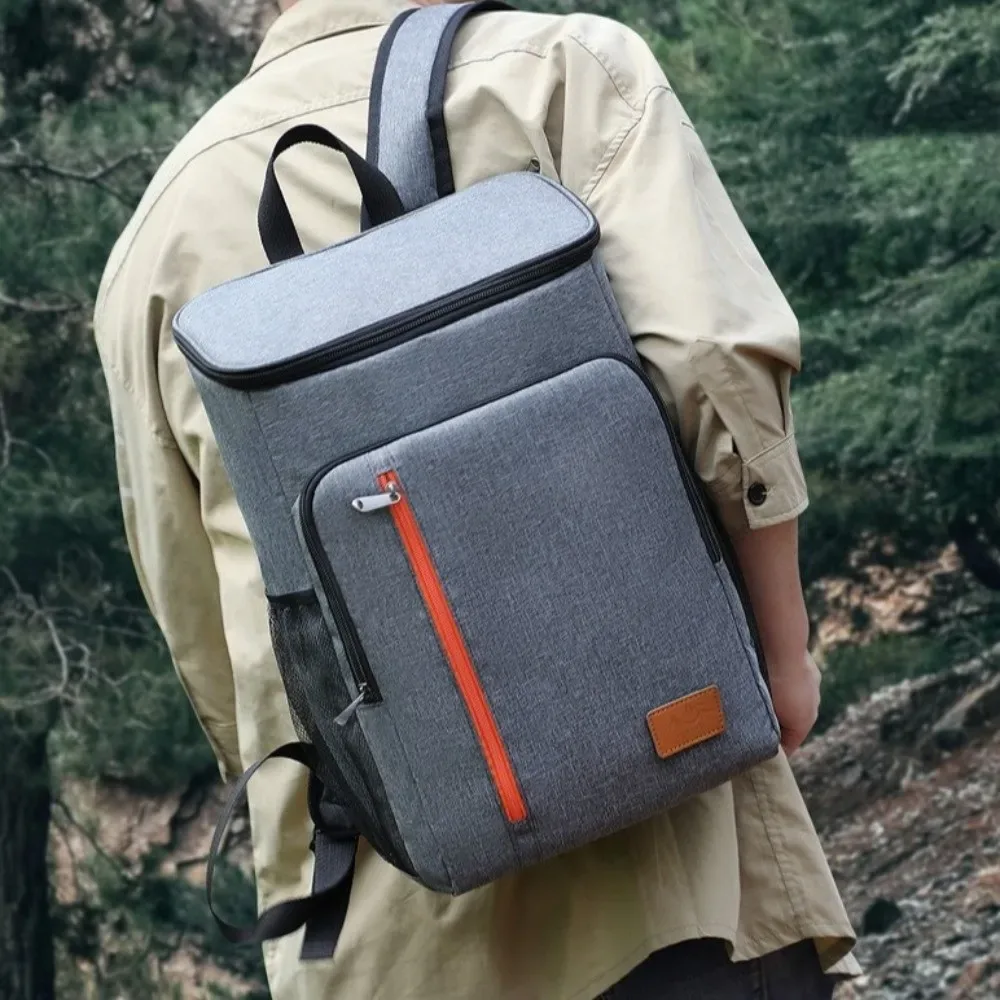 sac à dos isotherme double épaule, épais, portable, pour repas, en tissu oxford, grande capacité, sac isotherme tendance