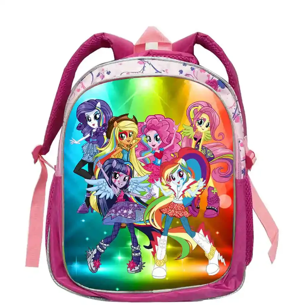sac à dos rose my little pony rainbow equestria, cartable de maternelle, sac à double épaule, sac de voyage en cuir, cadeaux