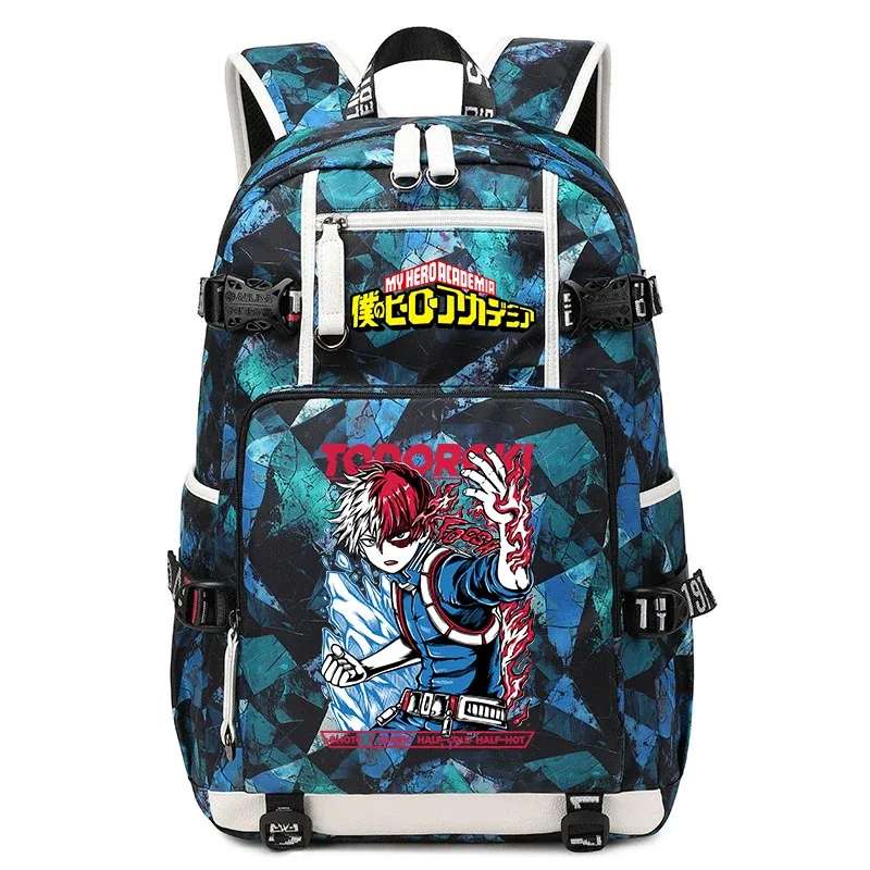sac à dos d'école imprimé my hero academia, grande capacité, sac à dos décontracté pour garçons et filles, sac à livres de voyage pour enfants