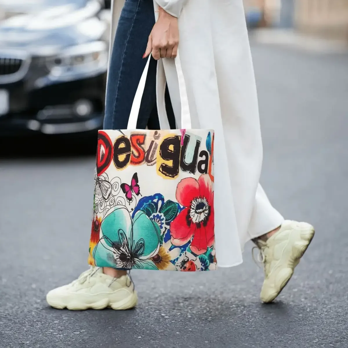 desigual sacs à provisions personnalisés dames toile le sac fourre-tout réutilisable femmes épaule fourre-tout voyage sac à main