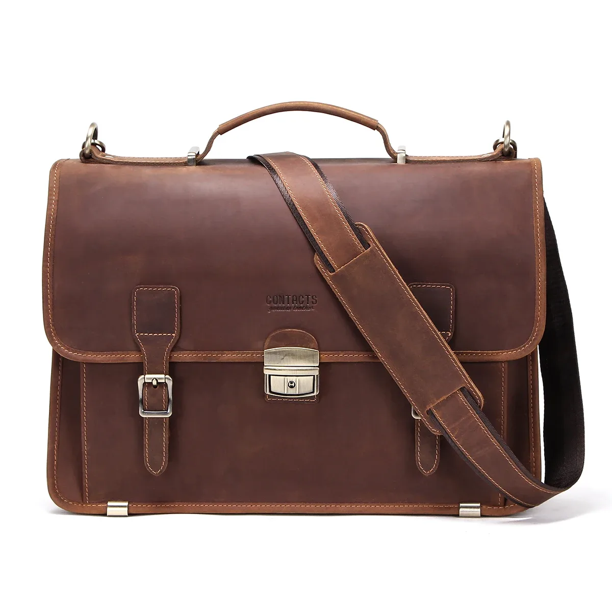 contact's sacs d'affaires en cuir véritable pour hommes porte-documents de haute qualité sac de bureau fourre-tout pour hommes sacs pour ordinateur portable sac portefeuille document