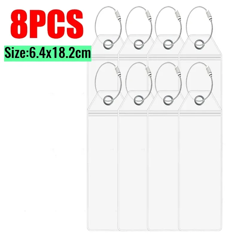 étiquette de bagage de croisière en pvc transparent épaissi, étanche, pour un tri facile, 1 à 8 pièces