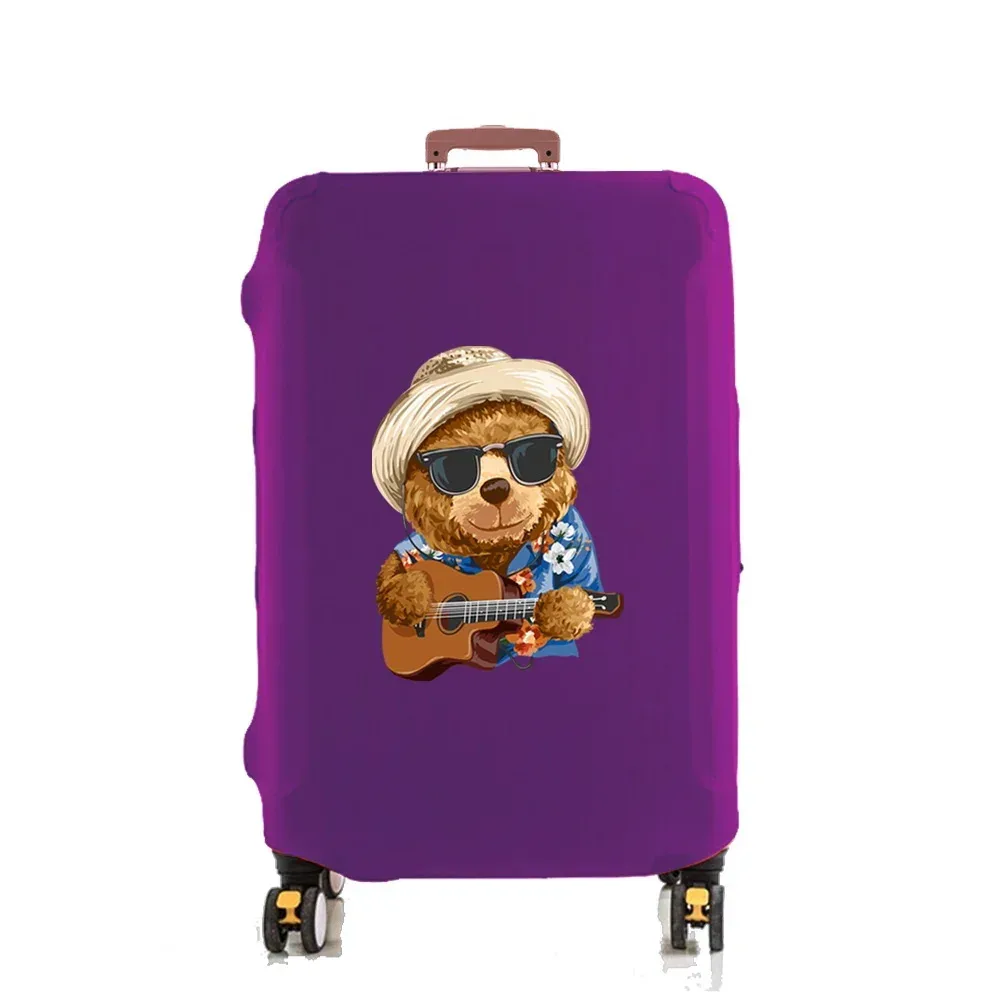 housse de protection pour bagages en tissu extensible, ours mignon, housse anti-poussière adaptée à une valise de 18 à 32 pouces, organisateur de voyage