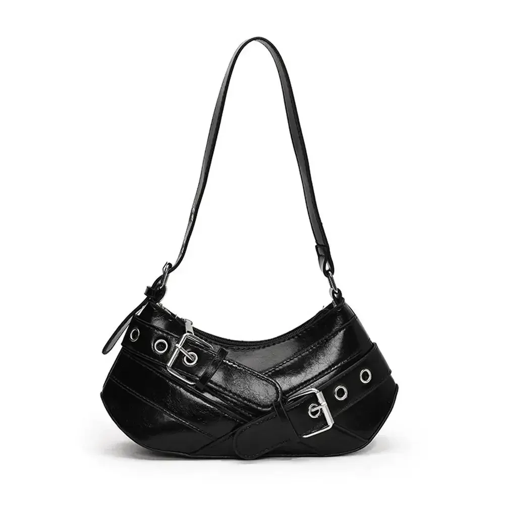 sac à main vintage sous les bras, sac à bandoulière de moto à la mode, style punk décontracté pour fille chaude, soirée quotidienne versa m1q5